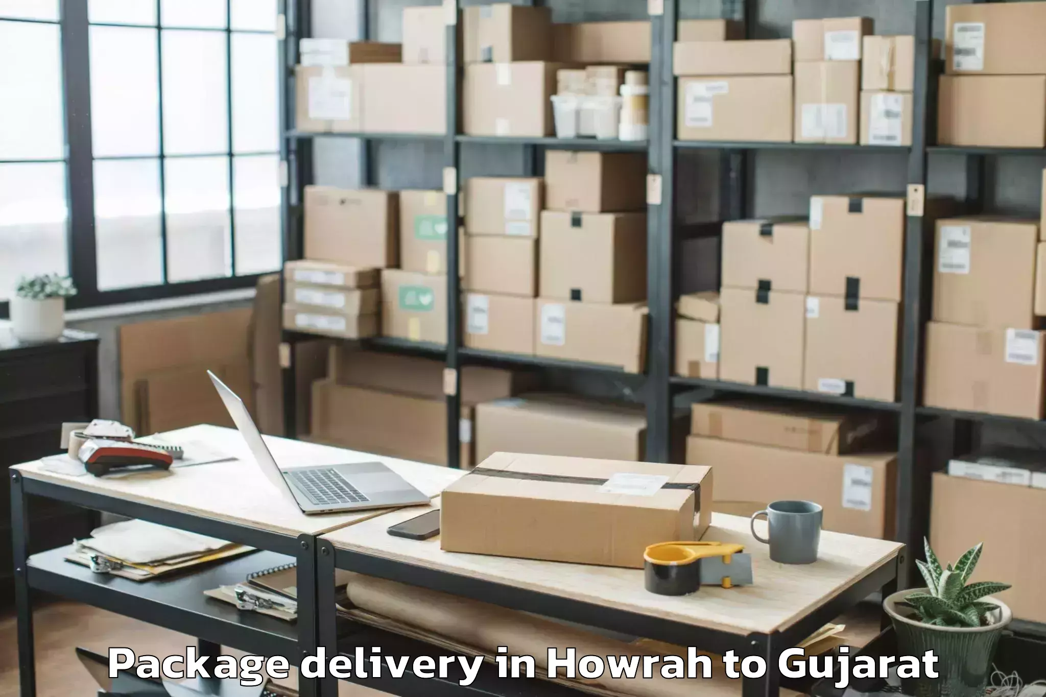 Quality Howrah to Dhuvaran Package Delivery